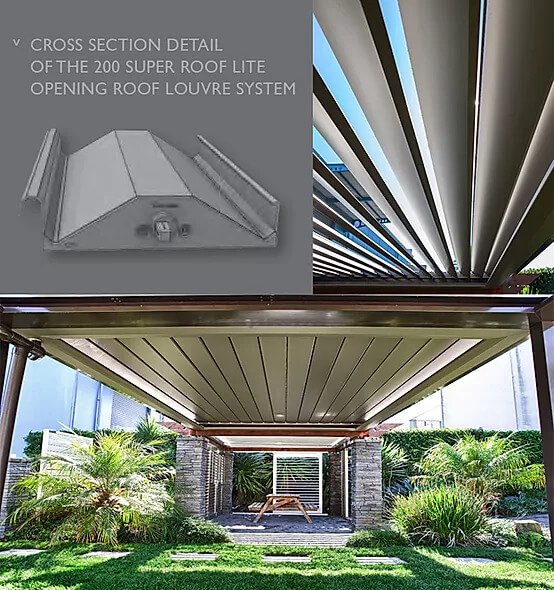 A collage of the Louvretec 200 Super Roof system in Kansas City, MO.